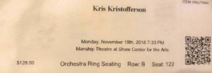 Kristofferson concert ticket 
