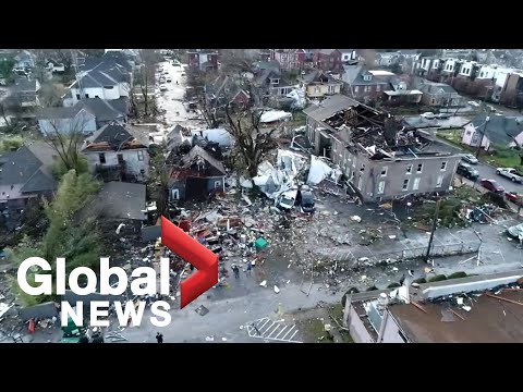 Nashville tornado: Drone footage shows incredible path of destruction and damage